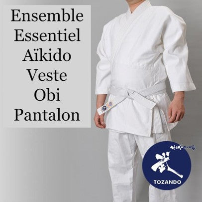 【Aïkido】Ensemble d’Aïkido 3 pièces – Keikogi, pantalon et ceinture【TOZANDO】