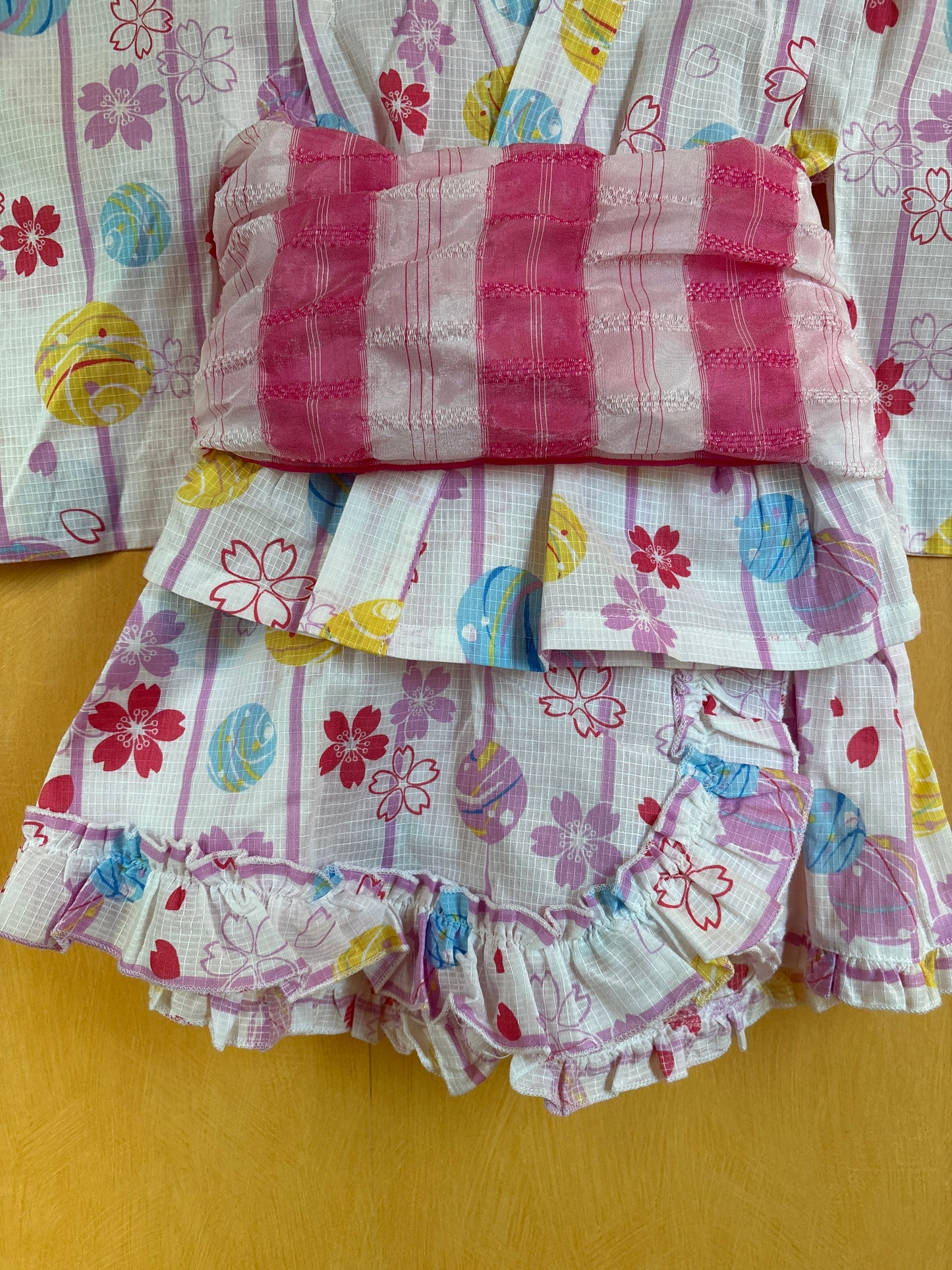 2 ans ★ Robe Yukata pour enfants – style japonais, jupe évasée et ceinture à nœud, parfaite pour l’été 🌸