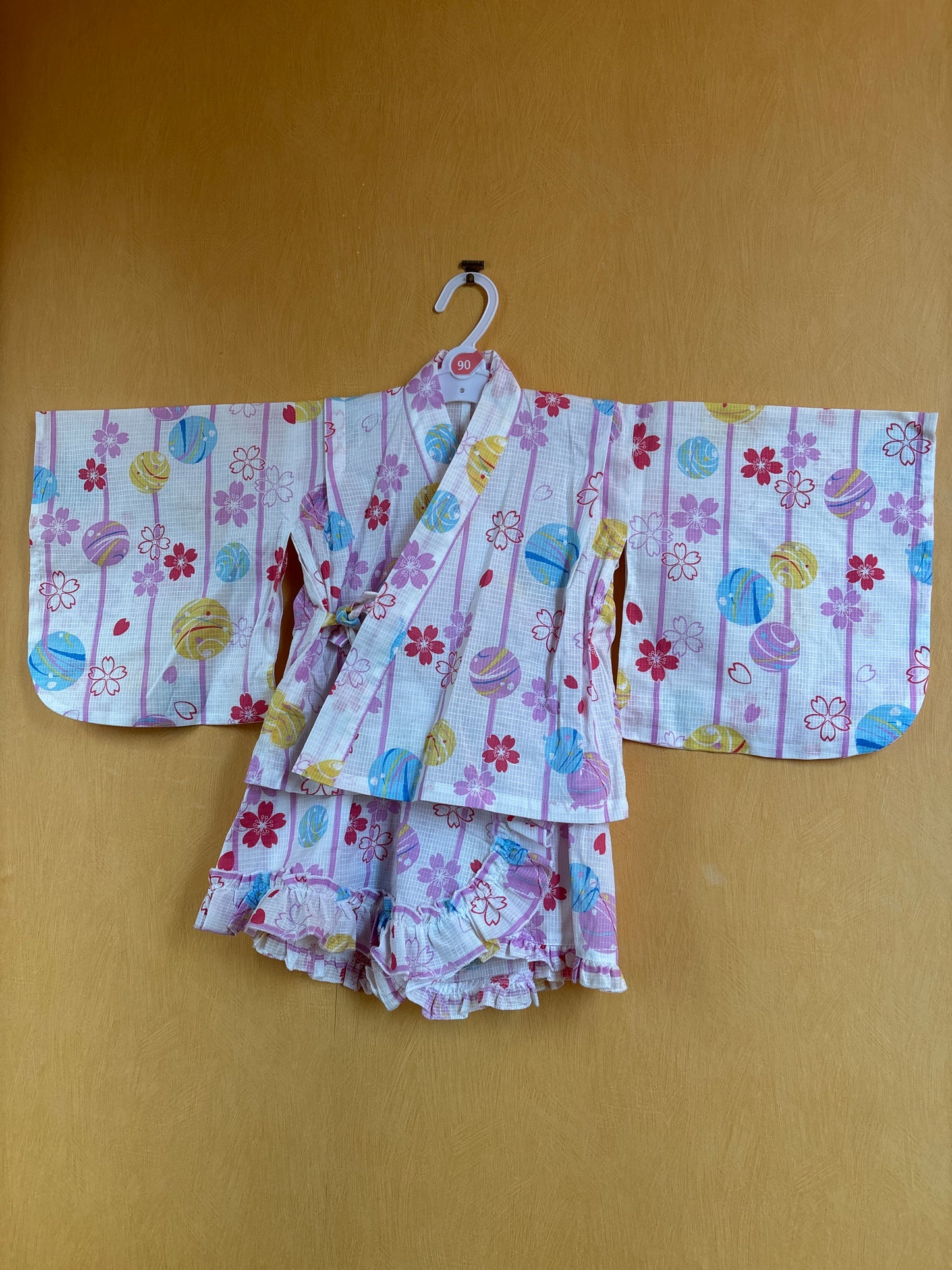 2 ans ★ Robe Yukata pour enfants – style japonais, jupe évasée et ceinture à nœud, parfaite pour l’été 🌸