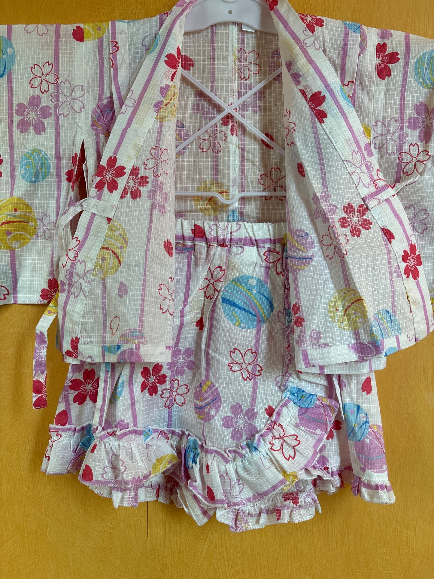 2 ans ★ Robe Yukata pour enfants – style japonais, jupe évasée et ceinture à nœud, parfaite pour l’été 🌸