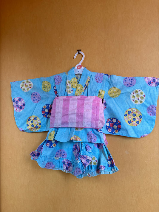 2 ans ★ Robe Yukata pour enfants – style japonais, jupe évasée et ceinture à nœud, parfaite pour l’été 🌸