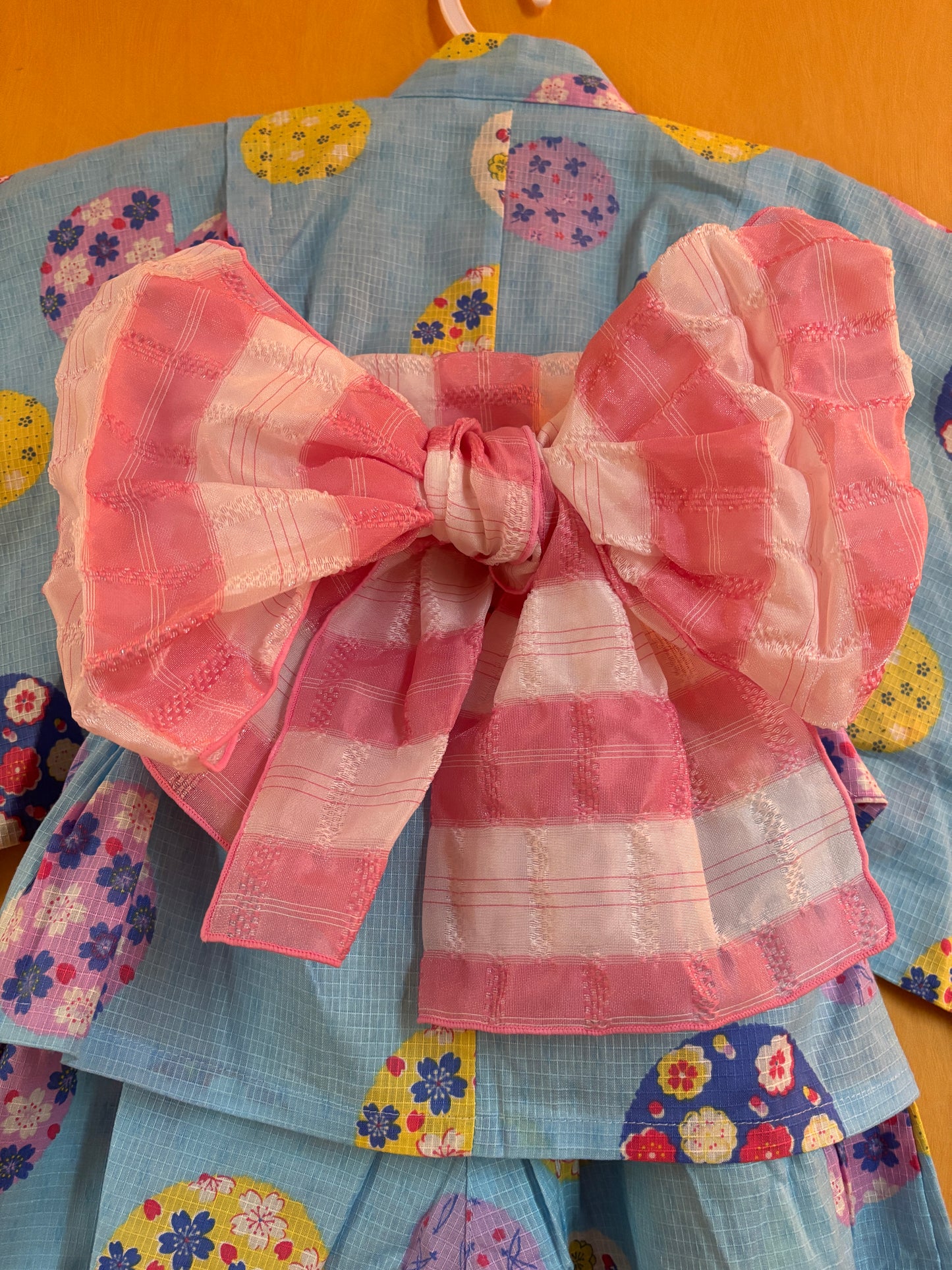 5~6 ans ★ Robe Yukata pour enfants – style japonais, jupe évasée et ceinture à nœud, parfaite pour l’été 🌸