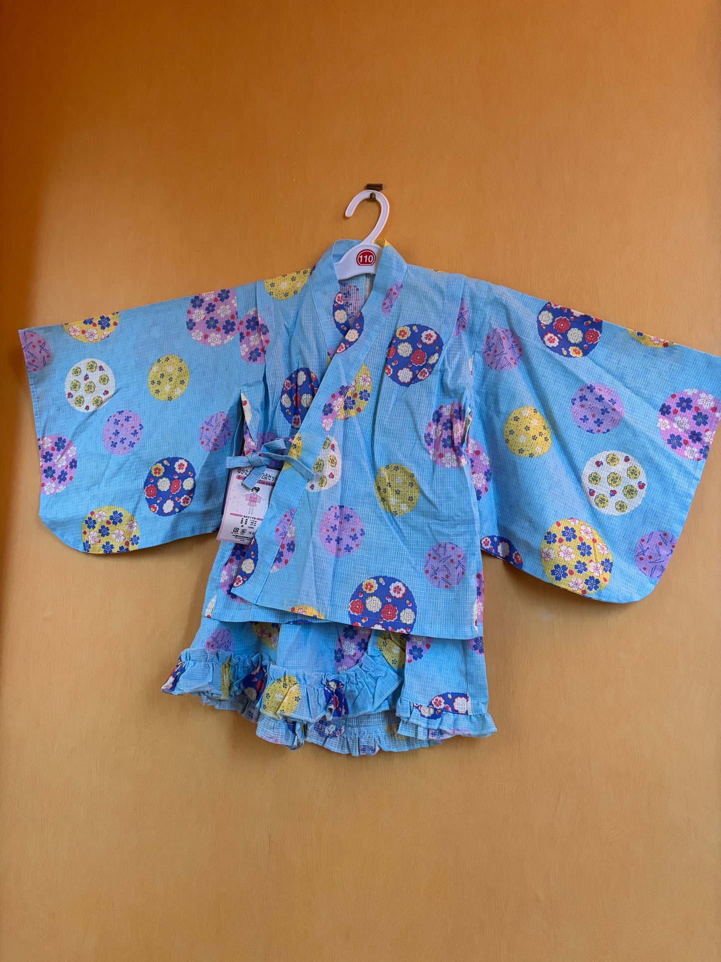 5~6 ans ★ Robe Yukata pour enfants – style japonais, jupe évasée et ceinture à nœud, parfaite pour l’été 🌸
