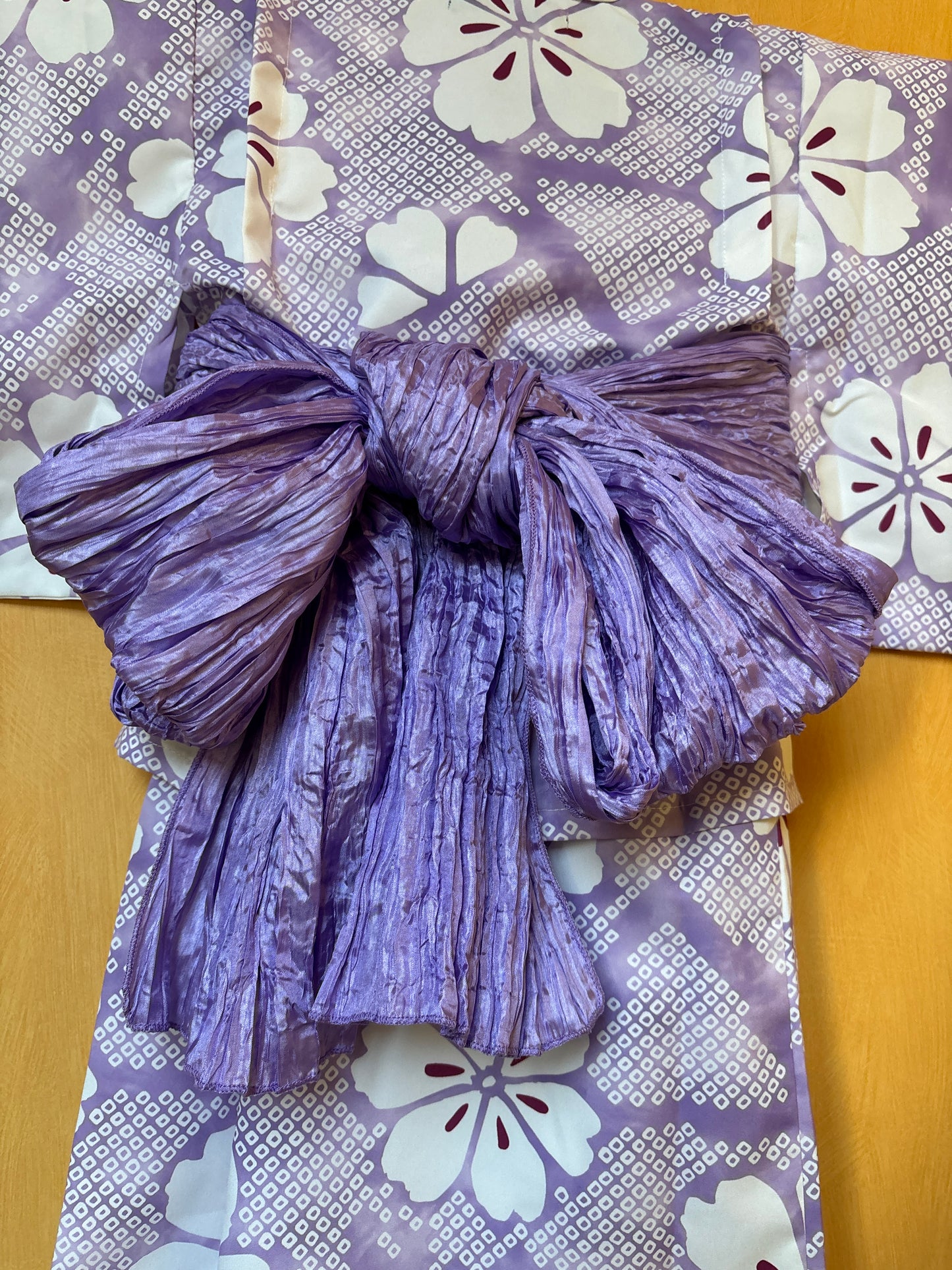 5~6 ans ★ Robe yukata fille – Ensemble 3 pièces : robe, veste kimono et ceinture 🎀