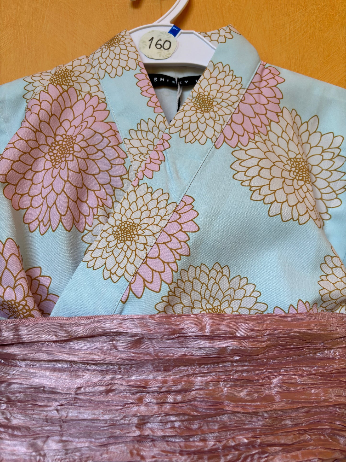 13~15ans ★ Robe yukata fille – Ensemble 3 pièces : robe, veste kimono et ceinture 🎀