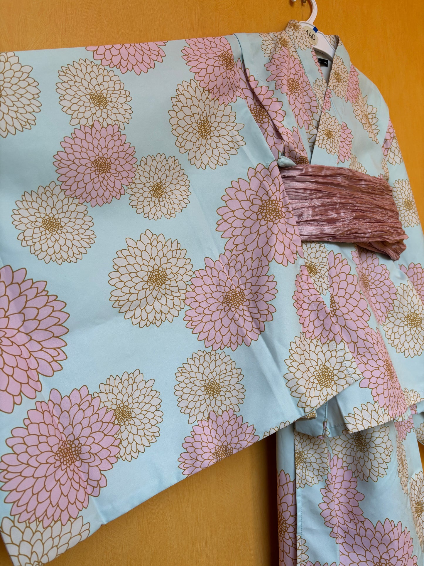 13~15ans ★ Robe yukata fille – Ensemble 3 pièces : robe, veste kimono et ceinture 🎀