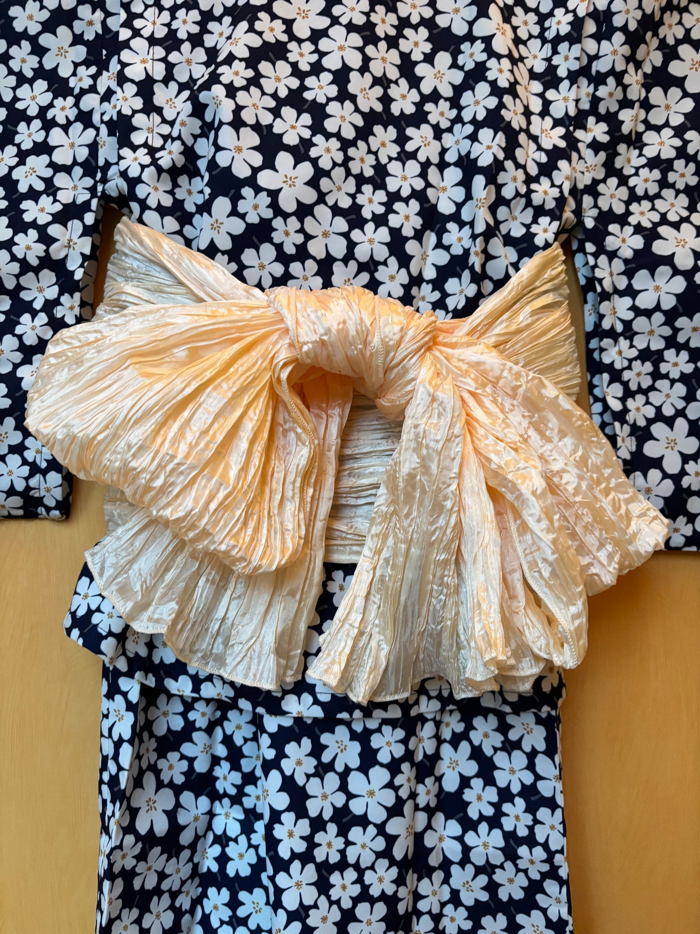 9~10 ans ★ Robe yukata fille – Ensemble 3 pièces : robe, veste kimono et ceinture 🎀